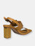 Swift Big Buckle Tan Leather Slingback Sandal