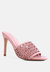 Tease Pink Woven Heeled Slides - Pink