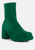 Two Cubes Dark Green Stretch Suede Ankle Boots - Dark Green