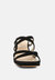 Valentina Strappy Casual Block Heel Sandals In Black