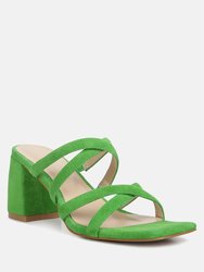 Valentina Strappy Casual Block Heel Sandals In Green - Green
