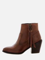 Viviana Brown Ankle Boots with Zipper