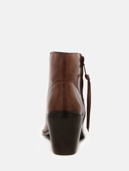 Viviana Brown Ankle Boots with Zipper