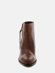 Viviana Brown Ankle Boots with Zipper