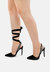 Wallis Black Diamante Embellished Tie up Stiletto Sandals