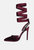 Wallis Burgundy Diamante Embellished Tie Up Stiletto Sandals