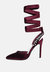 Wallis Burgundy Diamante Embellished Tie Up Stiletto Sandals