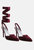 Wallis Burgundy Diamante Embellished Tie Up Stiletto Sandals - Burgundy