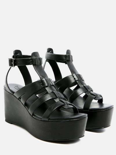 Rag & Co Windrush Cage Wedge Leather Sandal product