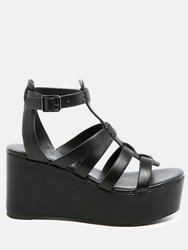 Windrush Cage Wedge Leather Sandal