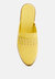 Yashta Yellow Patent Studded Flat Mules