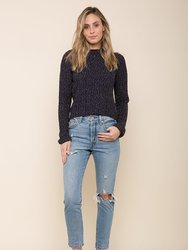 Astrid Laced Back Sweater - Navy