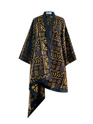 African Print Asymmetrical Kimono - Multi