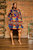 Blue Tribal Print Trench Coat Dress