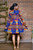 Blue Tribal Print Trench Coat Dress