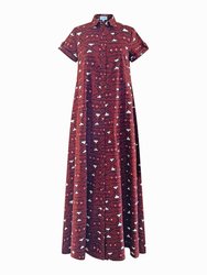 Fran Kaftan Maxi Dress - Burgundy