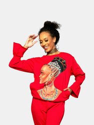 Queen Idia Sweatshirt Set - Red Set