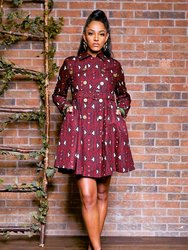 Tribal Print Trench Coat Dress