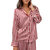 Alba Silky Pajama Set In Blush/wine Stripe
