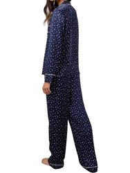 Alba Silky Pajama Set In Midnight Stars