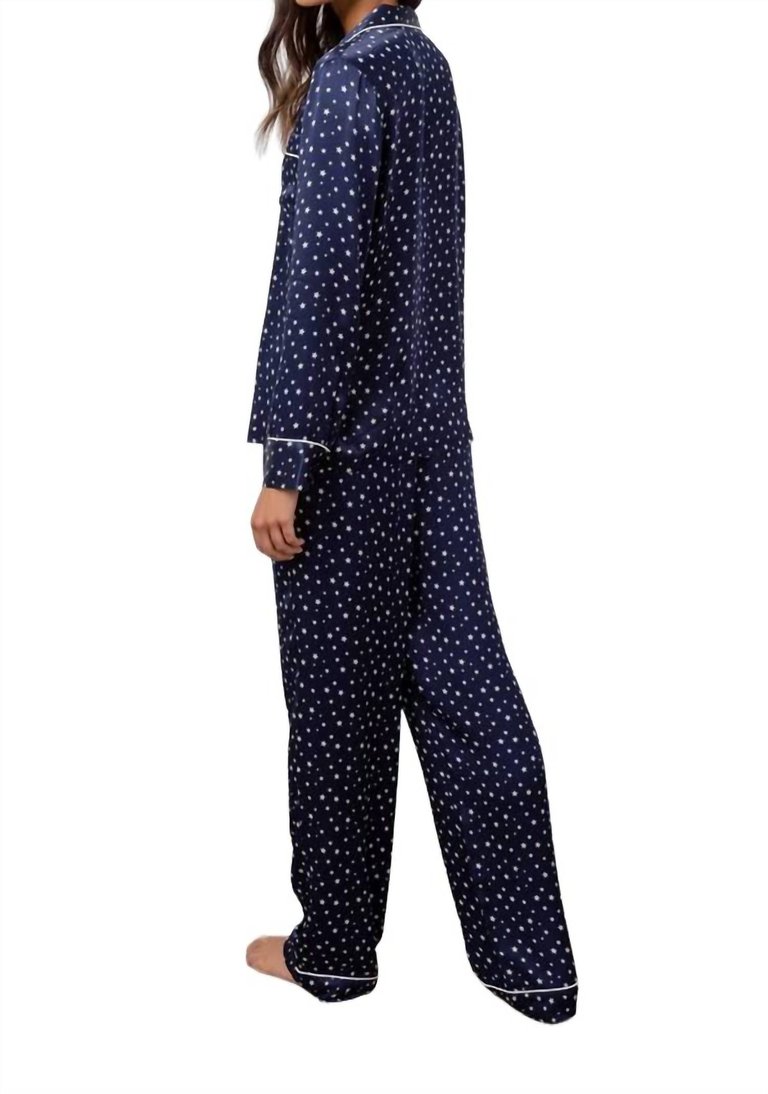 Alba Silky Pajama Set In Midnight Stars