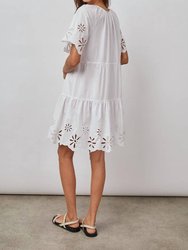 Arielle Dress In White Eyelet