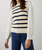 Bambi Sweater Vest With Contrasting Sleeves - Ivory Navy Stripe - Ivory Navy Stripe
