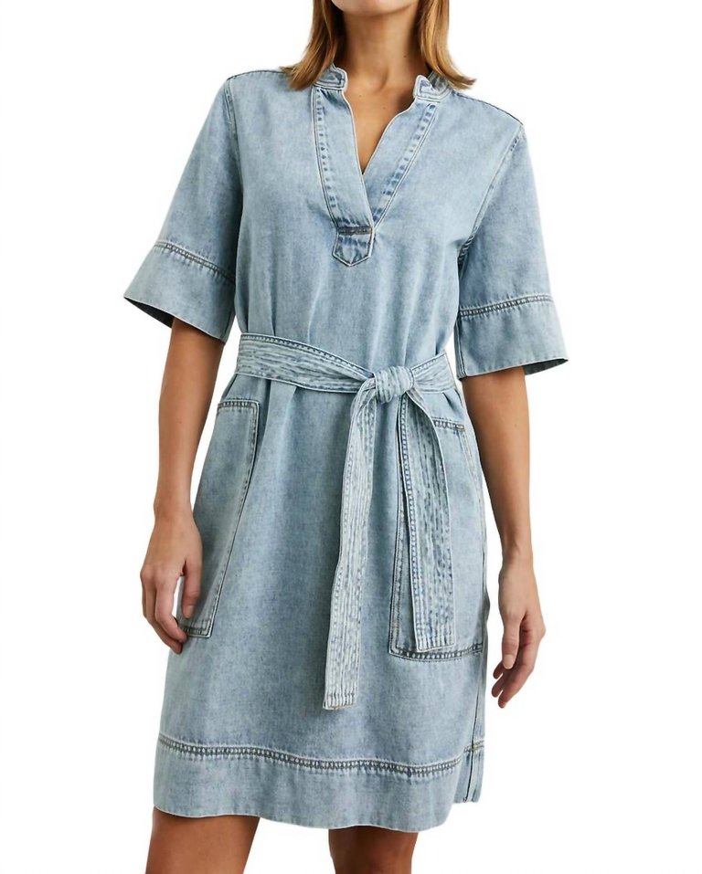 Chancey Dress In Faded Indigo - Faded Indigo