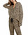 Clara Animal Print Long Pajama Set In Sand Jaguar