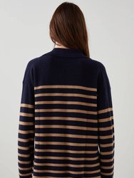 Harris Sweater In Camel/Navy