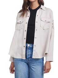 Loren Shirt Jacket In Stone Rosegold Military - Stone Rosegold Military