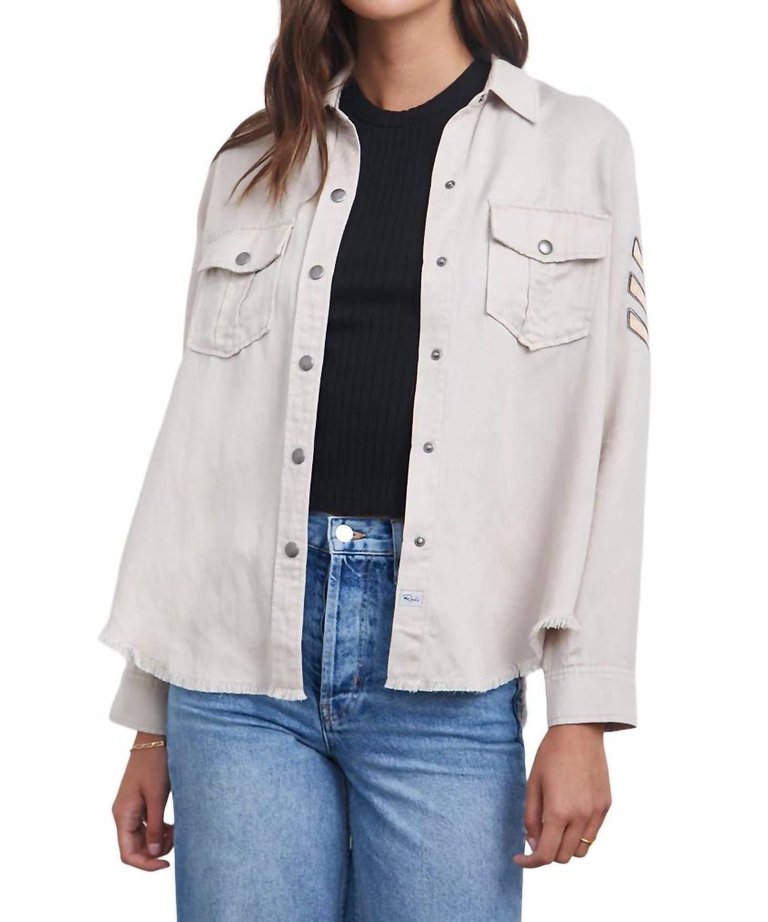 Loren Shirt Jacket In Stone Rosegold Military - Stone Rosegold Military