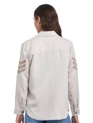 Loren Shirt Jacket In Stone Rosegold Military