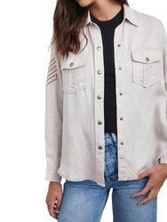 Loren Shirt Jacket In Stone Rosegold Military