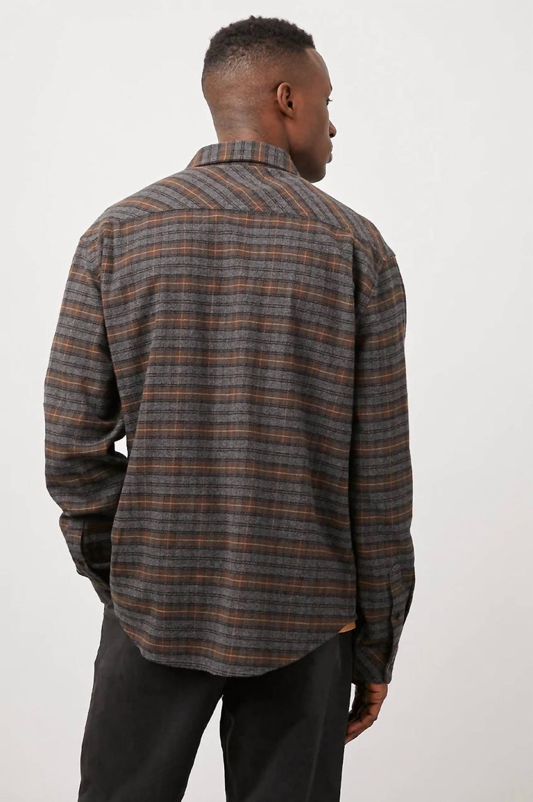 Mens Forrest Button Down Shirt In Dark Loch