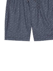 Men's Kian Short In Diamond Block Navy - Diamond Block Navy