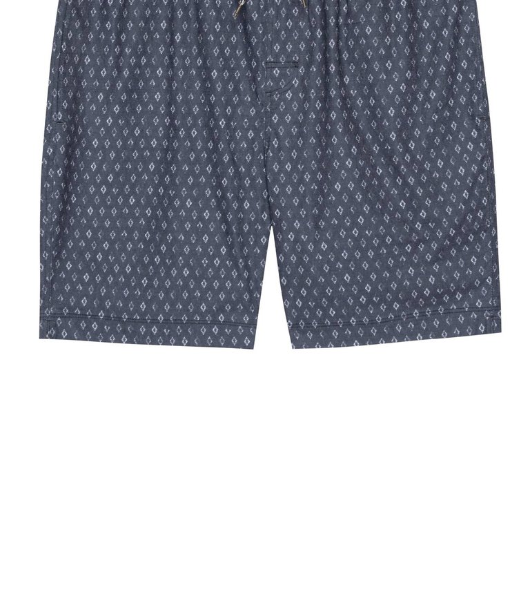 Men's Kian Short In Diamond Block Navy - Diamond Block Navy