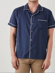 Mens Osbourne S/s Shirt In Binaural Blue - Binaural Blue