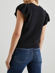 Penelope Short Sleeve Sweater In Black