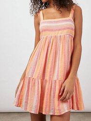 Sadie Dress In Azalea Stripe - Azalea Stripe
