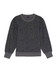 Women's Marcie Sweatshirt In Charcoal Mini Cheetah - Charcoal Mini Cheetah