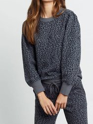 Women's Marcie Sweatshirt In Charcoal Mini Cheetah