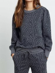 Women's Marcie Sweatshirt In Charcoal Mini Cheetah