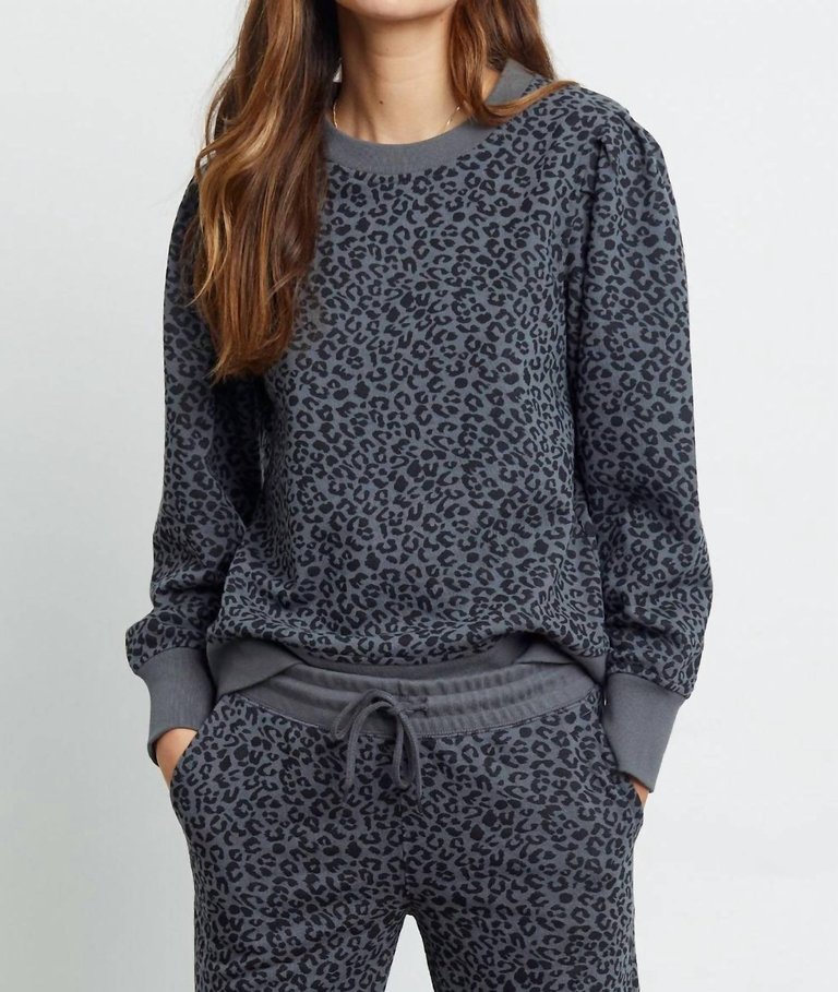 Women's Marcie Sweatshirt In Charcoal Mini Cheetah