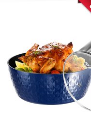 1.2 qt. Aluminum Alloy Nonstick Sauce Pan In Blue With Lid