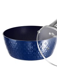 1.2 qt. Aluminum Alloy Nonstick Sauce Pan In Blue With Lid - Blue