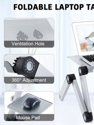 16.5" Foldable And Portable Silver Desk Stand With Double CPU USB Cooling Fan