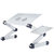 16.5" Foldable And Portable Silver Desk Stand With Double CPU USB Cooling Fan - Silver