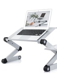 16.5" Foldable And Portable Silver Desk Stand With Double CPU USB Cooling Fan