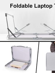 23.8" Beige Finish Foldable And Portable Mini Desk Tray